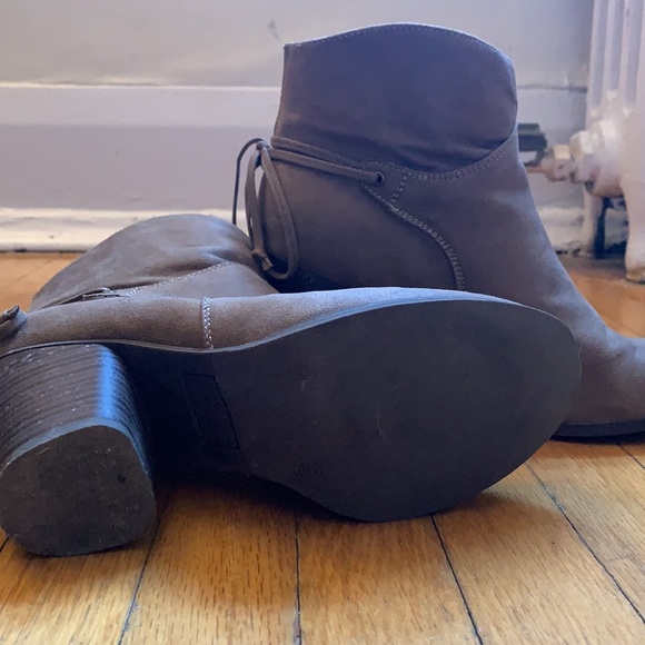 Brown Faux Suede Booties - Picture 4 of 4